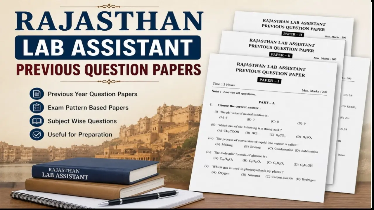 Rajasthan Lab Assistant Previous Question Papers Download RSSB Official Pdf with Answer